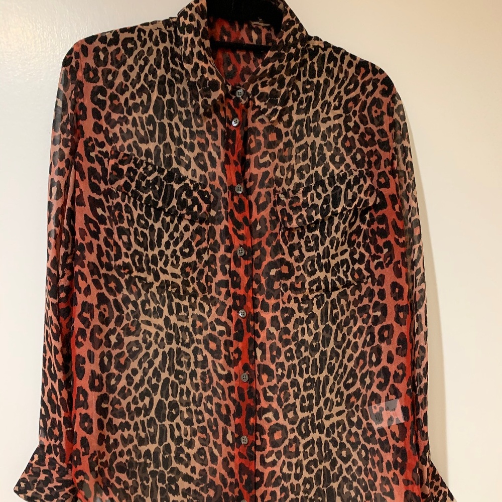 Equipment Leopard Print Blouse